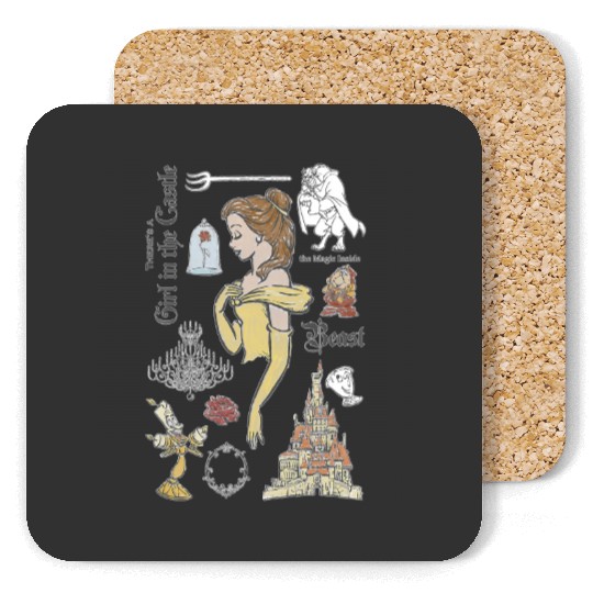 Disney Beauty And The Beast Characters Sketched Coasters, Magic Kingdom Coasters