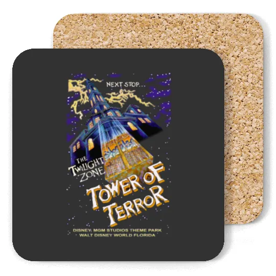 Vintage Tower Of Terror Coasters, Disney Rides Coasters, Disneyworld Disney Coasters, Hollywood Studios Coasters