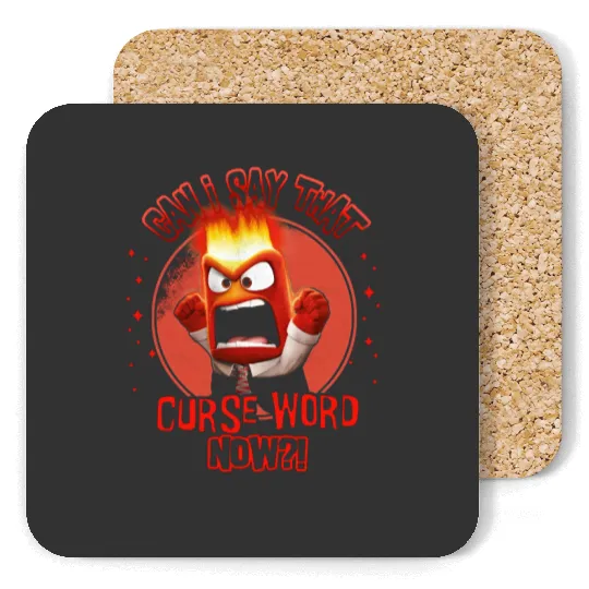 Disney Inside Out Anger Curse Word Coasters, Anger Feeling Coasters