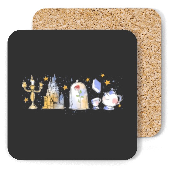 Disney Princess Belle Fall Coasters, Beauty and the Beast Characters Coasters, Belle Disney World Coasters