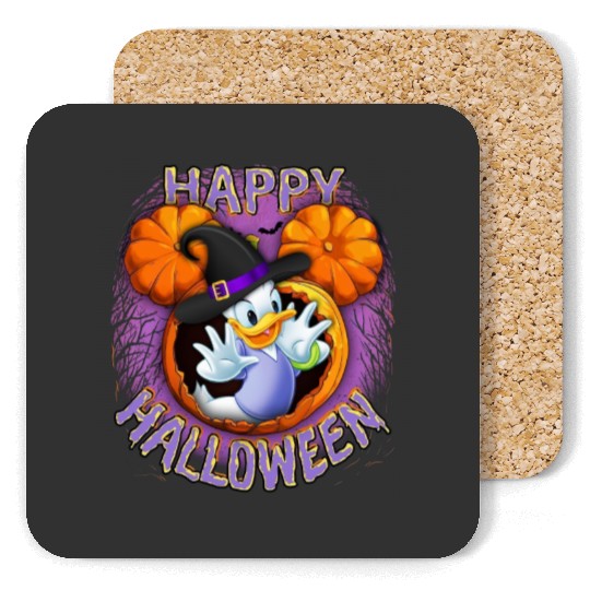 Daisy Duck Halloween Coasters, Happy Halloween Coasters, Daisy Halloween Coasters, Disney Daisy Coasters, Halloween Coasters Women, Fall Coasters