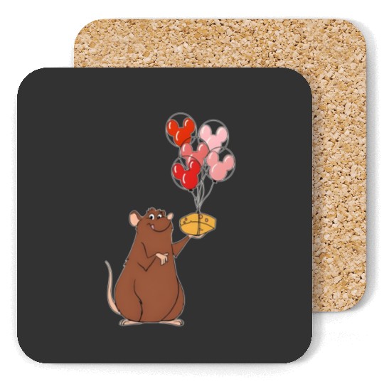 Disney Emile Balloon Mickey Ears Coasters, Remy's Ratatouille