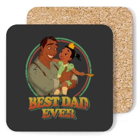 Retro James And Tiana Best Dad Ever Disney Coasters