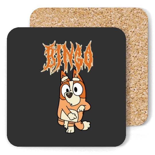 Bingo Metal Coasters, BlueyDad, Black Metal, Goth Disney