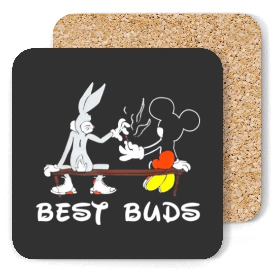 Best Buds Disney Coasters - Bugs Bunny & Mickey Mouse cotton Coasters, Graphic Coasters for men, women, Unisex,  Gifts