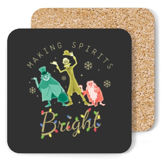Vintage The Haunted Mansion Coasters, Making Spirits Bright Disney Christmas Coasters