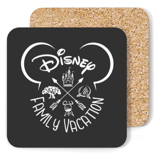 Disney Family Vacation Coasters, Disney Castle Coasters, Disney Trip Coasters