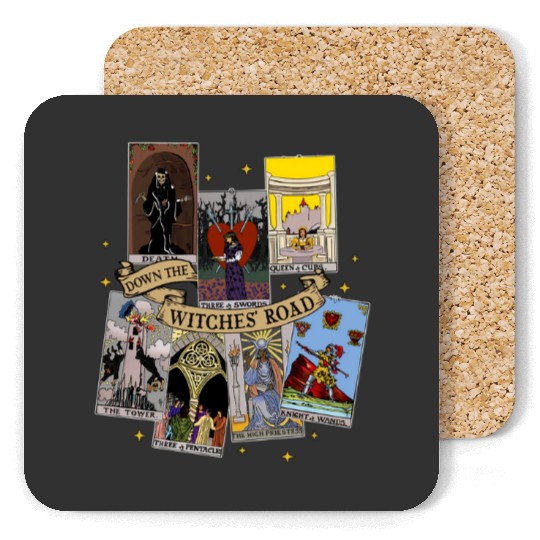 Agatha All Along Tarot Cards Coasters, Marvel Show Disney, Agatha Harkness Down The Witches