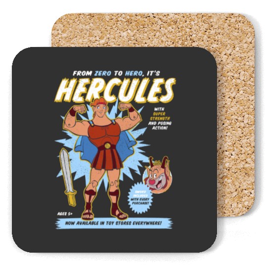 Vintage Disney Hercules Action Figure Poster Coasters