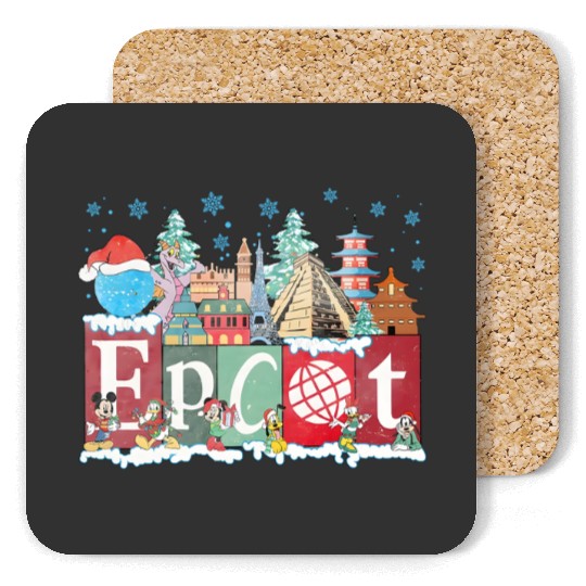 Disney Epcot Christmas Coasters, Joy to the World Christmas 2023 Coasters