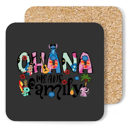 Ohana Means Family Coasters, Ohana Coasters, Disney Coasters