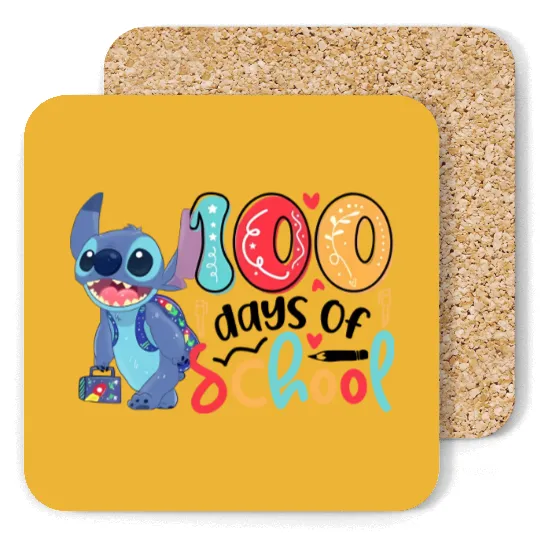 Stitch 100 Days Coasters, Disney Stitch 100 Days of School Coasters, 100 Days Of School Coasters