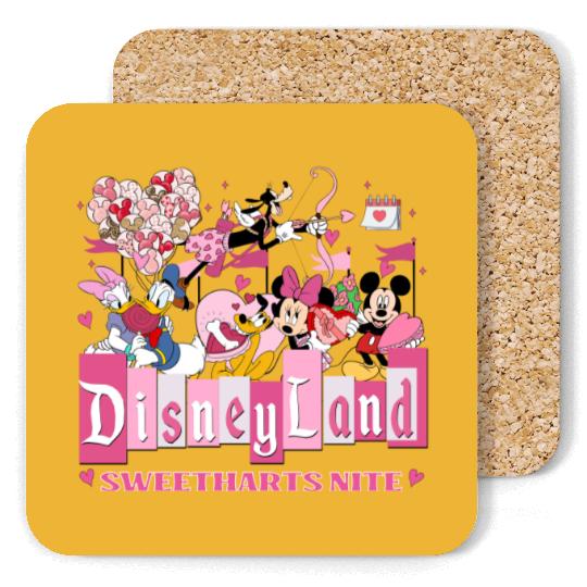 Disneyland Sweethearts Nite Coasters, Mickey and Friends Valentine's Day Coasters