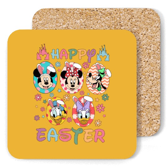 Happy Easter Day Coasters, Mickey Easter Egg Coasters, Mickey and Friends Disney Easter