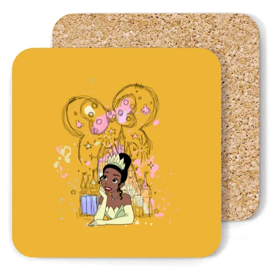 Tiana Disney Coasters, Tiana Coasters, Tiana Princess Coasters, Cute Tiana Coasters