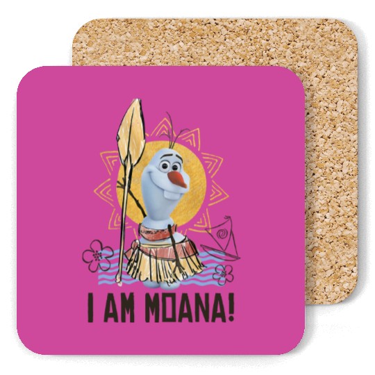 Funny Disney Olaf Presents Moana Coasters, I Am Moana Bella Canvas Coasters, Disney Vation Coasters
