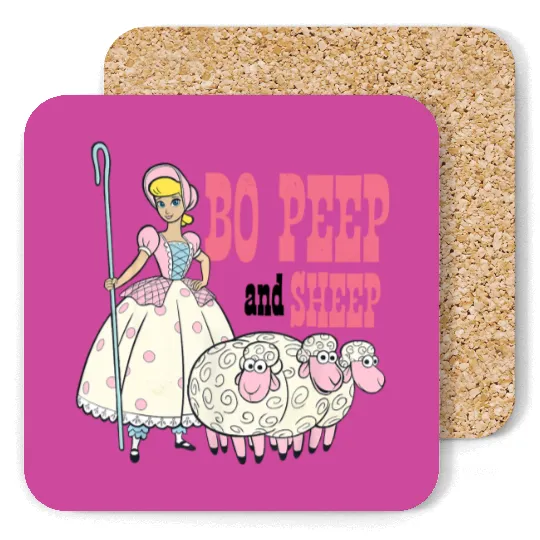 Vintage Bo Peep and Sheep Coasters, Toy Story Bo Peep Coasters, Disney Pixar Coasters