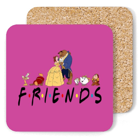 Beauty and the Beast Friends Coasters, Funny Disney Coasters, Funny Friends
