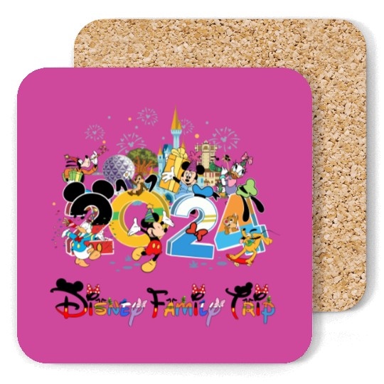 Disney Trip 2024 Mickey And Friends Disney Coasters, Disney Family Matching Coasters
