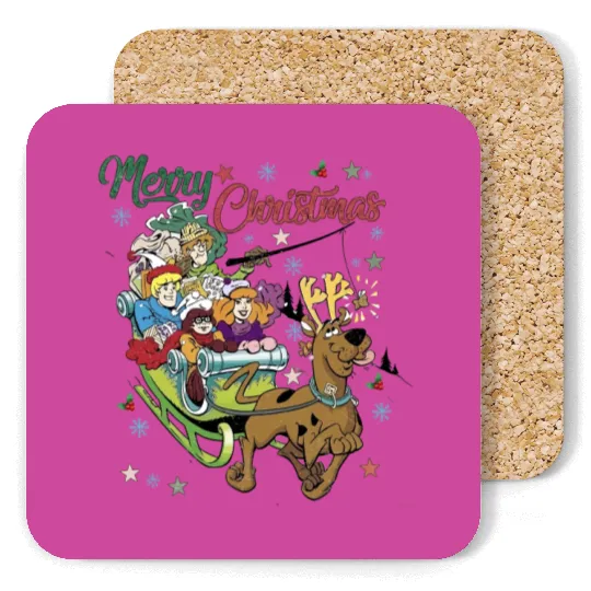 Christmas Scooby Doo Unisex Coasters, Disney Scooby Doo Xmas Coasters