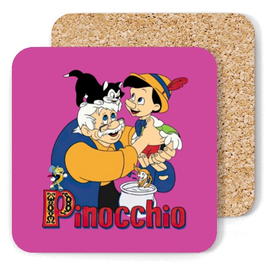 Pinocchio And Geppetto Coasters / Retro 90s Disney Coasters