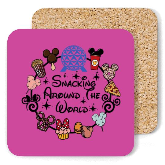 Snacking Around the World Coasters, Disney Snacks Coasters, Magic Kingdom Snacking Coasters