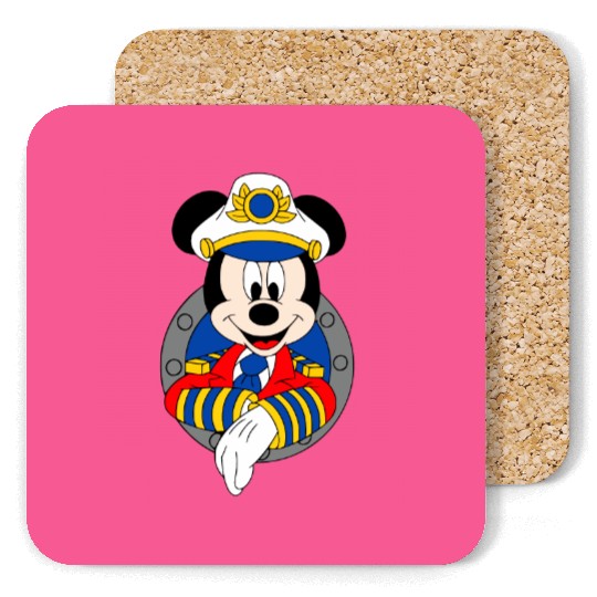 Mickey Mouse  Cruise Captain Coasters, Disney Cruise Trip Coasters