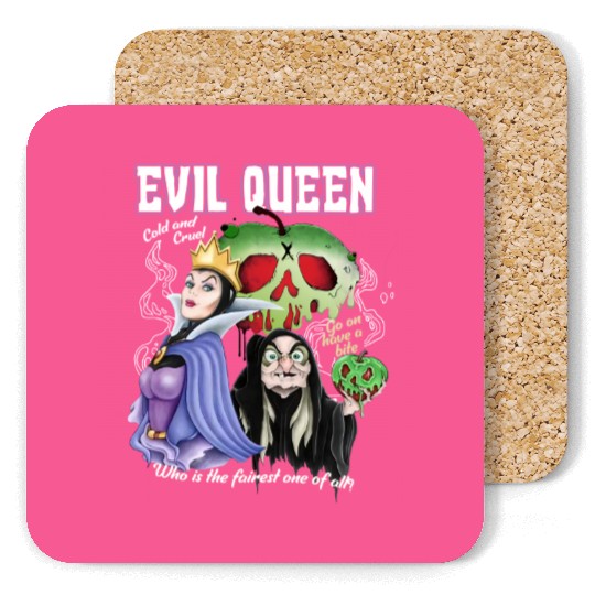 Vintage Retro Disney Villains The Evil Queen Coasters, Disney Princess Coasters