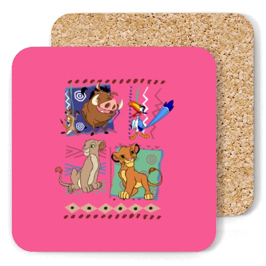 Vintage 90s Disney Lion King Simba And Timon Coasters, Retro Disney Lion King Coasters