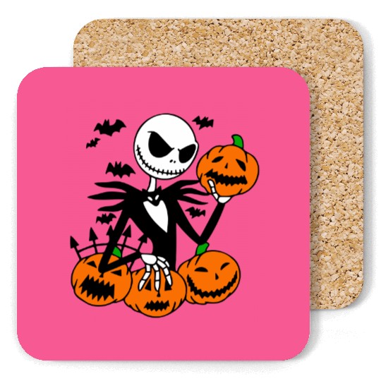 Jack Skellington Pumpkin Face Coasters, Halloween Disney Coasters