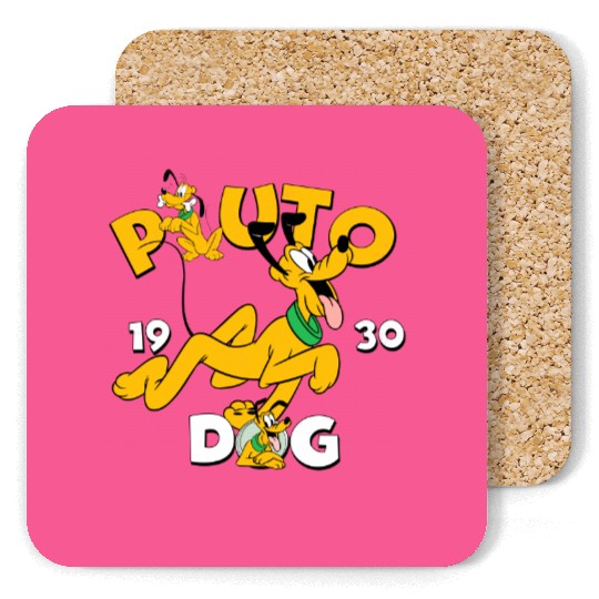 Vintage Disney Pluto Coasters, Pluto est 1930 Coasters, Mouse Trip Coasters, Disneyland Coasters, Disney Vacation Coasters