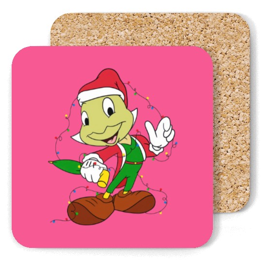 Disney Jiminy Cricket Pinocchio Santa Christmas Lights Coasters
