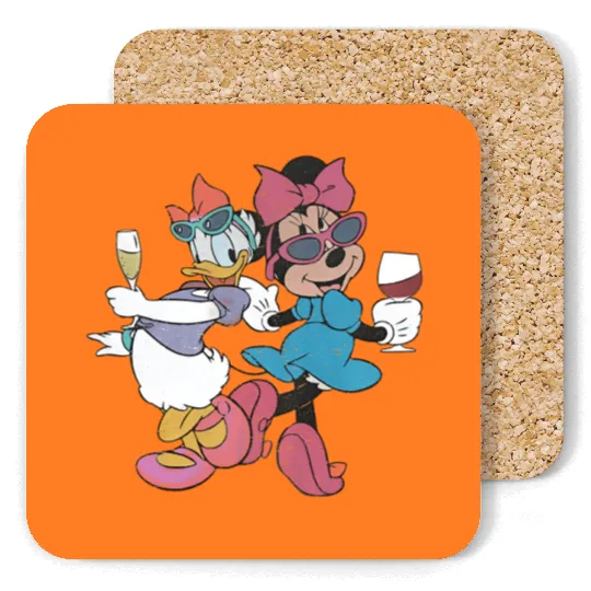 Discover Epcot Minnie and Daisy, Disney Epcot Coasters, Drink Around the World Coasters