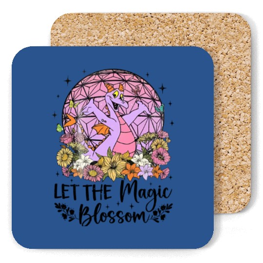Disney Figment Dragon Coasters, Magic Blossom Coasters, Purple Dragon Coasters