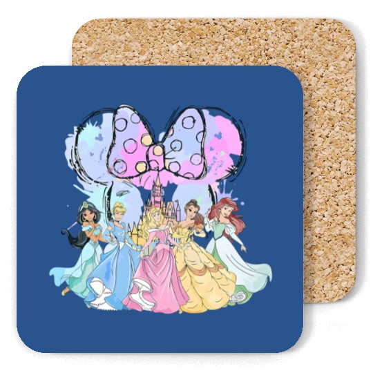 Disney Princess Coasters, Disney Watercolor Castle Coasters