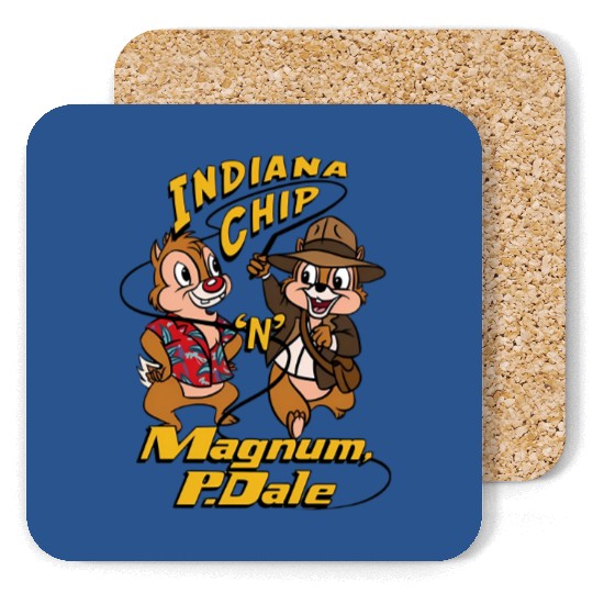Chip and Dale Coasters, Indiana Coasters, Disney Couple Coasters, Disney Family Coasters