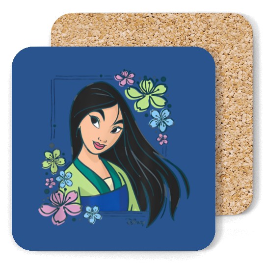 Mulan Flowers Coasters, Mulan Coasters, Disney Princess Coasters