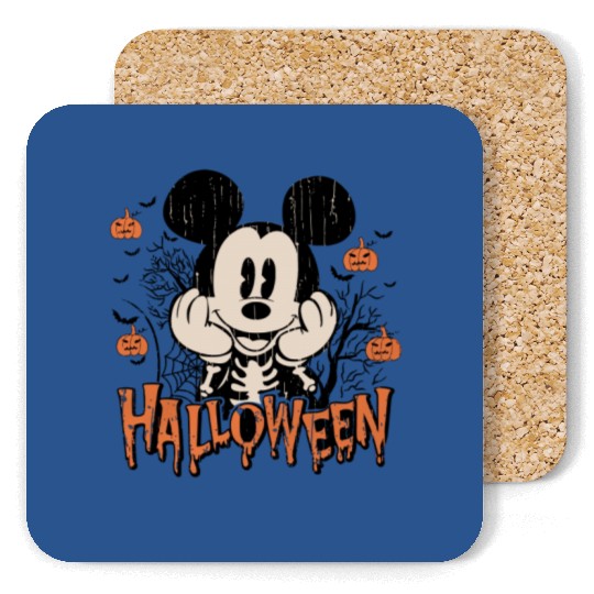 Vintage Mickey Halloween Coasters, Disneyland Halloween Coasters, Disneyworld Halloween Coasters, Retro Magic Kingdom Coasters, Disney Family Coasters