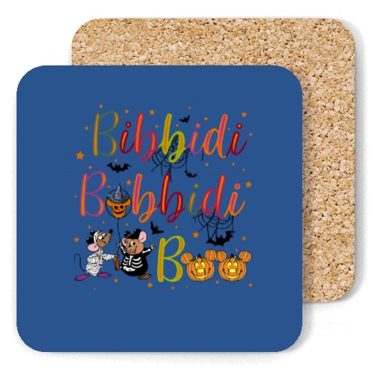 Retro Bibbidi Bobbidi Boo Halloween Coasters, Jaq And Gus Coasters,Halloween Pumpkin Coasters, Disney Cinde Coasters
