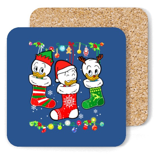Disney DuckTales Huey, Louie, Dewey Christmas Socks Lights Coasters
