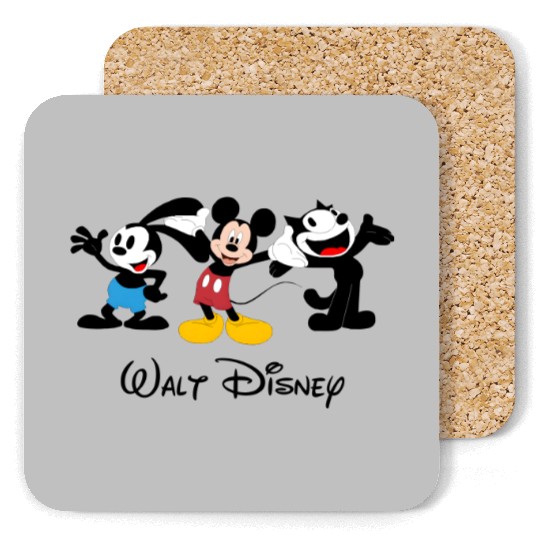 Julius the Cat Oswald the Lucky Rabbit Mickey Mouse Coasters, Disney Trip Coasters