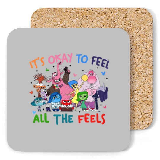 Today I Feel All The Feels Inside Out 2 Coasters, Disney Matching Coasters, Inside Out 2
