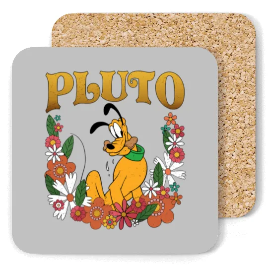 Pluto Dog Disney Floral Coasters, Retro Pluto Coasters, Disney Pluto Coasters, Disney Animal Kingdom Coasters