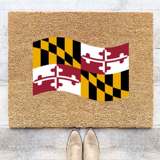 Waving Maryland Flag Coir Doormats
