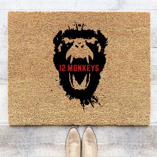 12 Monkeys Scream Stencil Tv Series 2015 Coir Doormats
