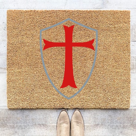 knights templar shield Coir Doormats