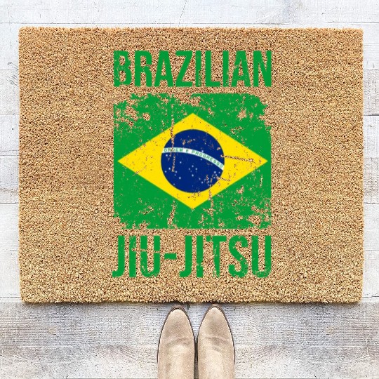 BJJ Brazilian Jiu Jitsu Flag Martial Arts Coir Doormats