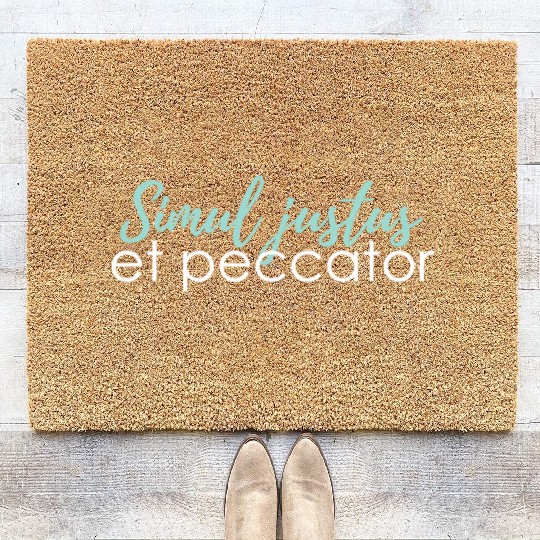 simul justus et peccator Coir Doormats