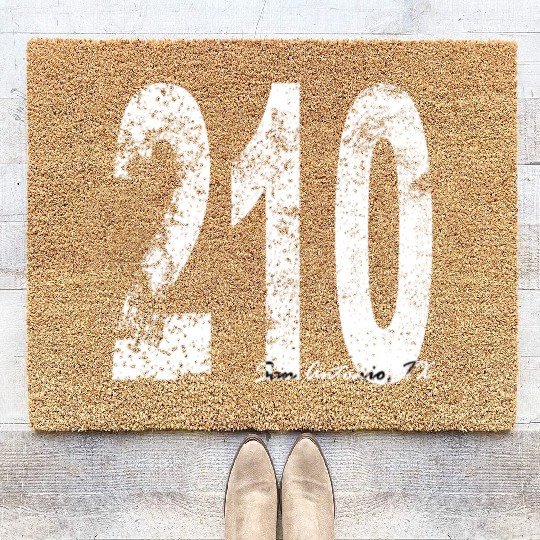 Vintage San Antonio Area Code 210 Coir Doormats