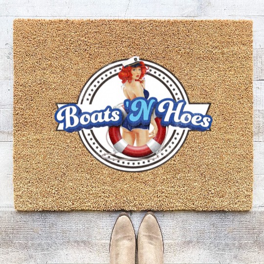 BOATS 'N HOES STEP BROTHERS SEXY LOGO Coir Doormats